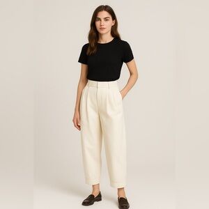 Zara white high waisted pants with wide waist